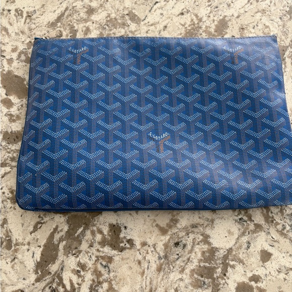 Goyard Blue Monogram Pouch - Picture 2 of 6